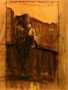 kathe kollwitz sjalvportratt pa balkongen oil painting reproduction